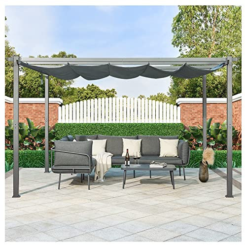 Auvent D'ombrage De Patio Coulissant sur Un Fil Métallique Auvent De Remplacement Toile D'ombrage Toile D'ombrage Vague pour Pergola Terrasse (Couleur : Anthracite, Taille : 0.6x4m)