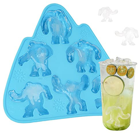 Silicone Ice Cube Molds, HOSRNOVO Yeti Sasquatch Shape 6 Cavities Cute Ice Trays for Freezer Chilled Drinks, Whiskey & Cocktails, Bigfoot Gifts for Parties and DIY Crafts