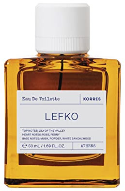 KORRES LEFKO Eau de Toilette für Herren und Damen, unisex Duft, floral, pudrig, vegan, 50 ml