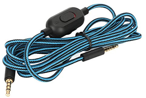 Cable de Sonido para Auriculares, Cable de Auriculares para Juegos Cable de Auriculares Tejido con Control de Volumen e Interruptor de Silencio para Logitech G Pro G Pro X G433 (Azul)