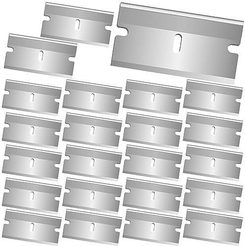 40 PCS Klingen Ceranfeldschaber Ersatzklingen,Premium Karton Stahl für Glaskeramik Kochfeld Schaber,Sicherheits Schaberklingen Edelstahl,Rasierklingen für Glasschaber,Ceranfeld,Zeranfeldkratzer