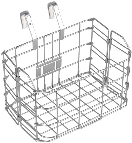 AVASTA Metall-Faltradkorb Abnehmbarer Metall-Netz-Schnellspanner Fahrradkorb, Silber