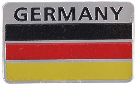 3D Alu Deutschland Fahne Flagge Sticker Aufkleber Auto Metall Aufkleber Germany 8 x 5 x 0,2 cm