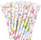 JarThenaAMCS 200pcs Multicolor Heavy Duty Paper Easter-themed Disposable Drinking Straws