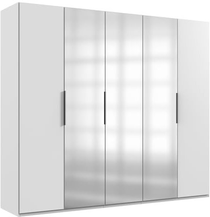möbelando Falttürenschrank >Everly< in weiß - 250x216x58cm (BxHxT)