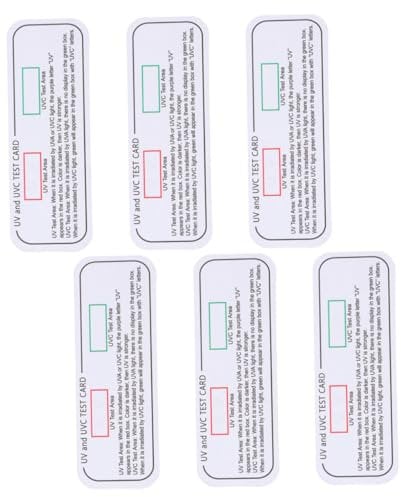 Gatuida 6St UV-Test UVC-UVA-Testwerkzeuge UV-Licht-Teststreifen Sensor Lichttestkarte UV-Prüfkarte Testkarten aus Papier UV-UVC-Detektor ultraviolettes Licht Anweisungskarte Die Glühbirne
