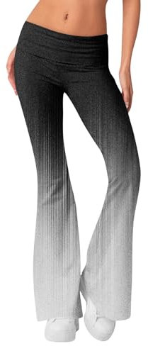 Regenhose Damen Y2k Weisse Hosen Damen Yogahose Damen Lang Damen Hosen Stretch Yogahose Damen Bequeme Hose Damen Baggy Jeans Teenager Mädchen Pyjamahose Damen Palazzo Hose Damen(1-Dark Gray,XS)