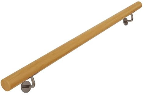 Pasamanos De Madera Maciza Kit Completo,Pasamanos de Escalera Antideslizante Barandilla de Pared para Interiores para Villas,Lofts,Residencias de Ancianos (50 cm)