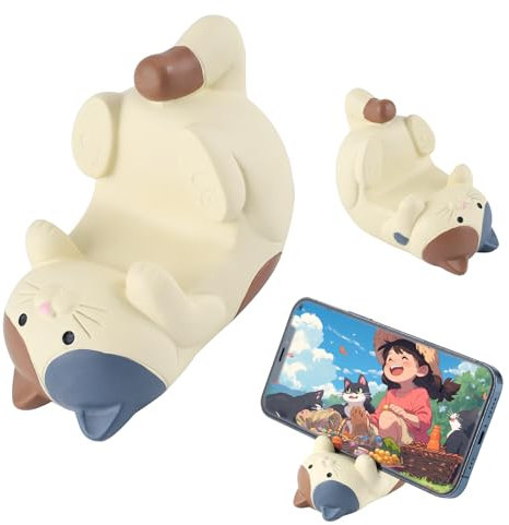 Support de Téléphone Portable pour Chats, Mignon Chat Support Universel de Téléphone Portable, Funny Cat Holder pour le Bureau Téléphones Portables Bureau,Décoration de Table Modélisation Accessoires