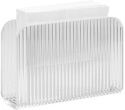 LELE LIFE Porte-serviettes de table en acrylique transparent pour cuisine, dîner, Noël, distributeur de serviettes en papier moderne (motif à bandes)