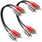 JSADZKJ 2RCA Cable de extensión de vídeo 2RCA macho a 2RCA macho Cable de subwoofer corto 2RCA a 2RCA Cable de audio estéreo RCA a RCA Cable corto para HDTV Sistemas Speakersand DVD (2 uds)