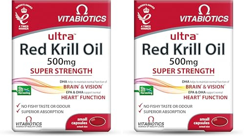 Vitabiotics Ultra Red Krill Oil 500 mg 30 Capsules (Pack of 2)