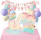Pastel Party Paper Plates Cups and Napkins Set, Birthday Party Decorations with Balloon Cups Straws Napkins Paper Plates, Rainbow Tableware for Birthday Decorations Baby Shower Girl