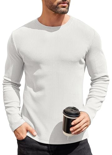 COOFANDY Men's Crew Neck Jumper Slim Fit Lightweight Long Sleeve Casual Smart Knitted Pullover Sweatshirts
