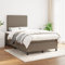 Willood Boxspringbett mit Matratze Taupe 120x200 cm Stoff Schlichtes Design Hohes Kopfteil