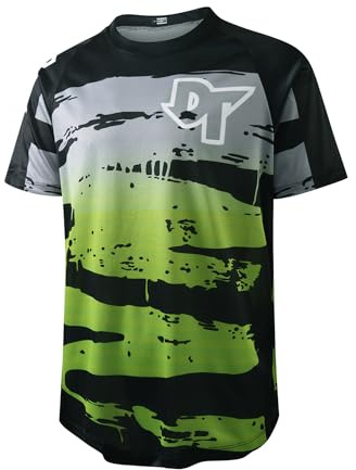 Dinint Herren Mountainbike T-Shirt, Motocross Kurzarm Ärmel Schnell Trocknen Top, MTB Atmungsaktiv Bequem Weich Feuchtigkeitstransport Radtrikot, Für MTB Rennrad/Multisport/Fitness XS-3XL