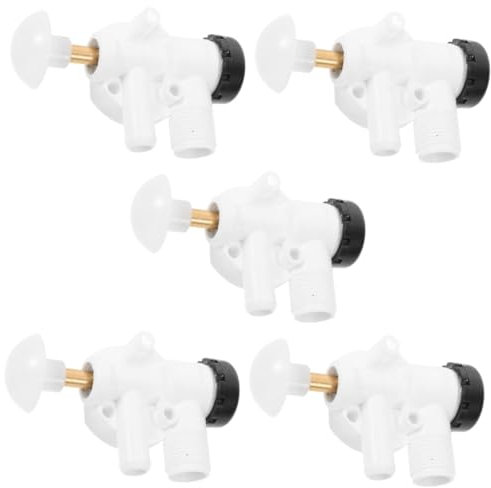 iplusmile 5 Pz Valvola dell'Acqua per Camper Kit di Riparazione Toilette per Rimorchio Camper Valvola dell'Acqua per WC Camper Kit Sostituzione Valvola Acqua WC Camper ABS Bianca
