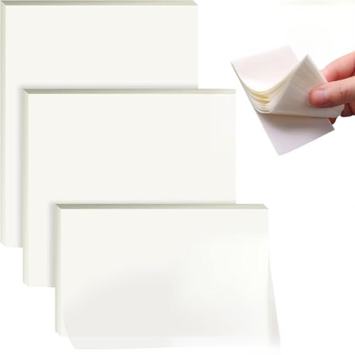 300 Blätter Transparente Haftnotizen,Wasserfest Clear Sticky Notes,Transparent Sticky Notes, Wiederbeschreibbar Clear Sticky Notes für Schulsachen, Schule,Büro,(95x70mm,76x76mm,76x51mm)