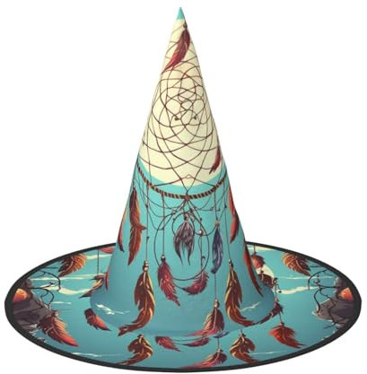 GlbnSHeric Hexenhüte Halloween Kegel Zauberer Hut Fang Traumnetz Hexenhüte Halloween Hut Kostüm Cosplay