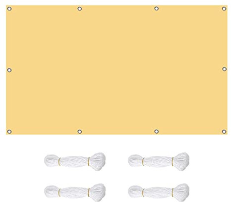 Tenda parasole rettangolare impermeabile, 3 x 10 m, copertura per pergola, con kit di fissaggio, per esterni, patio, prato, terrazza, colore crema, resistente ai raggi UV e durevole