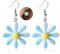 Ohrringe Mädchen Gänseblümchen, GäNseblümchen Ohrringe Hängend, Blumen Ohrringe Hängend, Blume Ohrringe Damen, Blumen Ohrringe, Ohrringe für Sommerpartys und den Alltag(Blau)