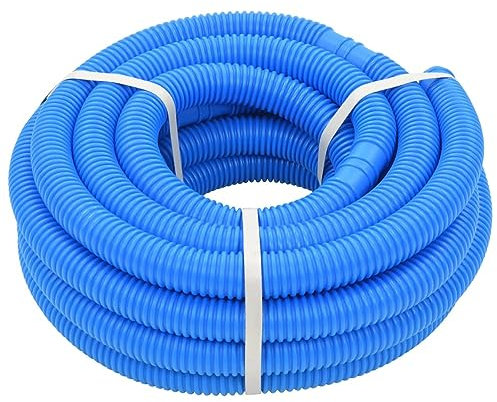 Tidyard Tuyau de Piscine Bleu 38 mm 12 m, Tuyau de Nettoyage pour Piscines, Bassins d'aspiration, Pompes à Filtre, écumoires