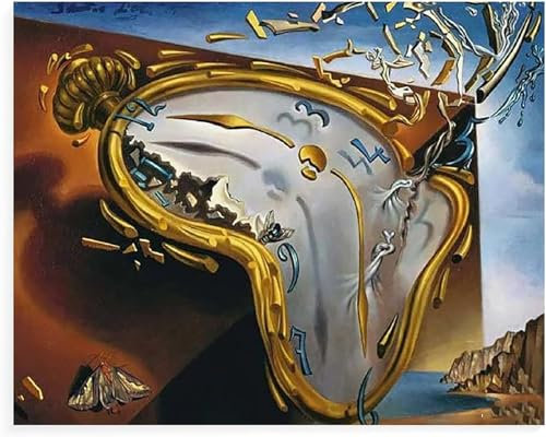 Malen Nach Zahlen Erwachsene Salvador Dalí Berühmtes Gemälde Schmelzen Uhr Ohne Rahmen 40X50Cm Diy Malen Nach Zahlen Sets Auf Leinwand Mit Acrylfarben Für Kinder Anfänger,A5
