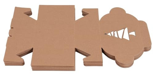 Agwuoetr 30 Karton BäCkerei Boxen Set 4X4X2,5 Auto Popup für Weihnachten Cupcakes, Kekse, Brownies, Donuts