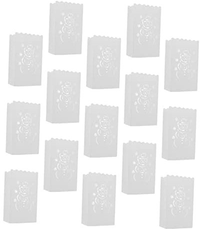 Ciieeo 30stücke Kerzenbeutel Aus Feuerfestem Papier Weihnachts-Schneeflocken-kerzenbeutel Papierkerzenbeutel Weihnachtskerzenbeutel