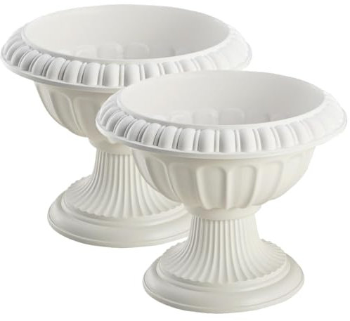 WSYJWEX Plantador de plástico, 2pcs 9.84 Dia..Plantador de Porche, urna clásica de Estilo Vintage para Plantas al Aire Libre, Maceta de Flores Impermeable para la Fiesta de Bodas de plástico