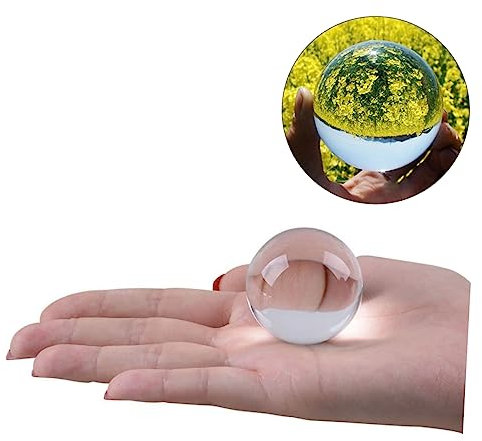 Healifty Kristallkugel Transparente Sphäre für Fotografie Meditation Jonglage Deko für Wohnzimmer Büro oder Schlafzimmer ohne Blasen und Kratzer