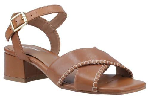 Hush Puppies Lyla Heeled Leather Women's Tan Sandals - UK 6