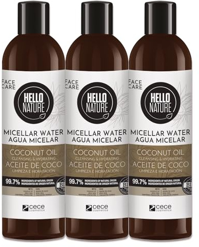 P-Beauty Naturkosmetik 3x Mizellenwasser Gesicht Cleanser 300ml - Sanfte Gesichtsreinigung mit Bio Kokosöl - Entfernt Make-up & Unreinheiten - 99,7 % natürliche Inhaltsstoffe - Alle Hauttypen geeignet