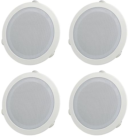 Herdio Altavoces de techo comerciales de 6 pulgadas, 70 V, audio de alta fidelidad, instalación sin esfuerzo, amplia cobertura de sonido, ideal para restaurantes, oficinas y espacios comerciales