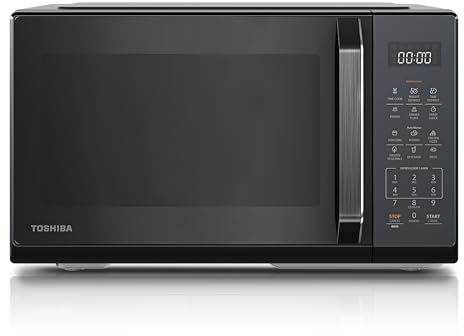 TOSHIBA Mikrowelle in Spiegel-Schwarz, 23 Liter, 800 W, Digitale Solo-Mikrowelle mit 11 Leistungsstufen, 6 Automatikprogrammen, Schnellstart-Funktion, Auftaufunktion, Digitaldisplay, MW3-EM23PE(BK)