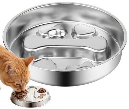 Ciotola lenta, capacità 500 ml, alimentazione interattiva, ciotola con freno per mangiare cuccioli, gatti e piccoli animali, per cuccioli, gatti, razze piccole e medie