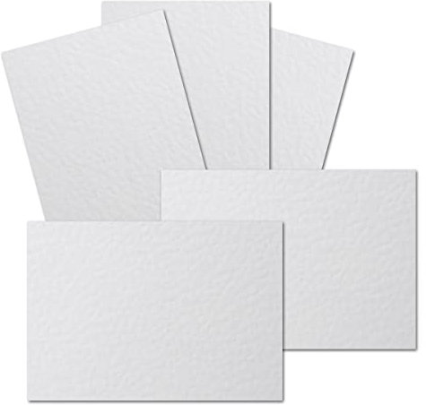 100 Stück DIN A6 Karton gehämmerte Struktur - Farbe: Weiss - 105 x 148 mm - 250 Gramm pro m² - Einzelkarte ohne Falz - Ideal zum Basteln, Scrapbooking, Grußkarte - GUSTAV NEUSER