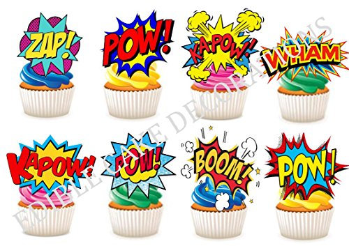 40 x Kuchen-, Backwarendekoration aus Esspapier mit Motiv „Marvel Super Heroes“