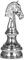 Michael Noll Schachfigur Pferd Springer Schach Figur Deko Aluminium Silber XXL 55 cm