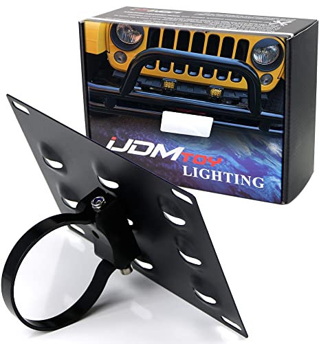 iJDMTOY No Drill Required 3-Inch Bumper Guard Tube Mount License Plate Bracket/Holder