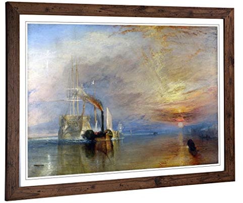 Big Box Art Framed Print of Joseph Mallord William Turner The Fighting Temeraire Design | Wall Art Picture| Home Decor for Kitchen, Living Room, Bedroom, Office, Walnut, A2 / 24.5x18 Inch / 62x45cm
