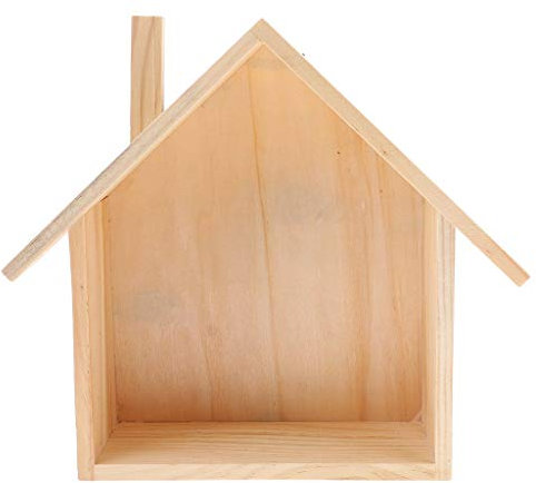 Tubayia Holz Hausform Wandregal Lagerregal Desktop Organizer für Wohnzimmer Küche Kinderzimmer Dekoration