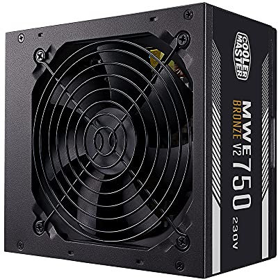 Cooler Master MWE 750 Bronze 230V V2, PC-Netzteil (EU-Stecker), 80 PLUS Bronze, temperaturempfindlichen HDB-Lüfter, DC-DC + LLC-Schaltung mit + 12V-Schiene, nicht modular
