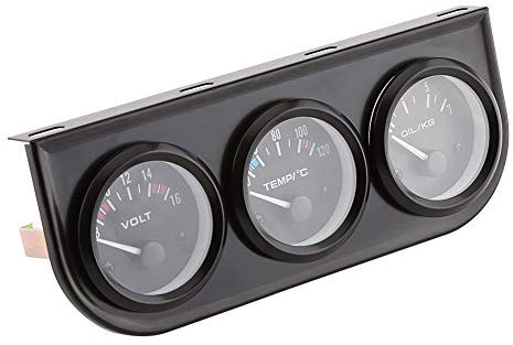 Dreifach Manometer Kit Öl/Volt/Wasser Manometer, 52mm instrumente kfz Dreifachmessgeräte 3 in 1 Voltmeter + Wassertemperaturanzeige + Öldruckmesser mit Sensor für PKW
