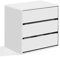 Dmora - Kommode mit Schubladen Newport, Kommode mit 3 Schubladen, Niedrige Kommode für Innengarderobe, Moderne wöchentlich, cm 60x44h57, Weiß