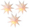 minkissy 3pcs White Paper Star Lantern Lampshade Decoration 3D Paper Star Pentagram Lampshade Foldable Lamp Shade for Xmas Wedding Party Home Hanging Decorations 35cm White