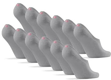 DANISH ENDURANCE Pinkies en Bambú, Transpirables, Calcetines Invisibles Mujer y Hombre, 6 Pack, Gris, 43-47