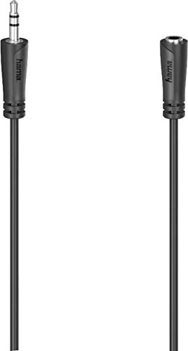 Hama Verlängerungskabel 00205120 Audio-Klinkenstecker [1 x Englischer Stecker - 1 x Klinkenbuchse 3,5 mm] 3 m schwarz