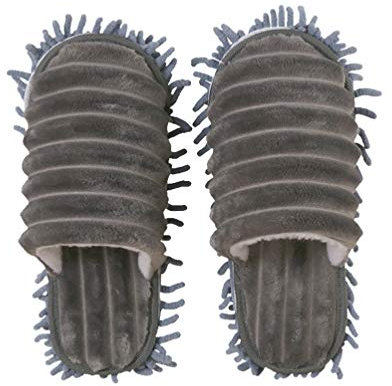 1 Paar Bodenwischer Lazy Slippers Hausschuhe Mop Schuhe Reinigungspantoffeln Putzschuhe Microfaser Staubmopp Bodenreiniger Wischmop für Boden Schmutz Haare Reinigung