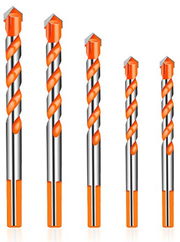 5 PCS Punte da Trapano per Gres Porcellanato Professionali in Ceramica, Calcestruzzo, Muro di Mattoni, Vetro, Specchi, Muratura in Plastica e Legno (6mm 6mm 8mm 10mm 12mm)